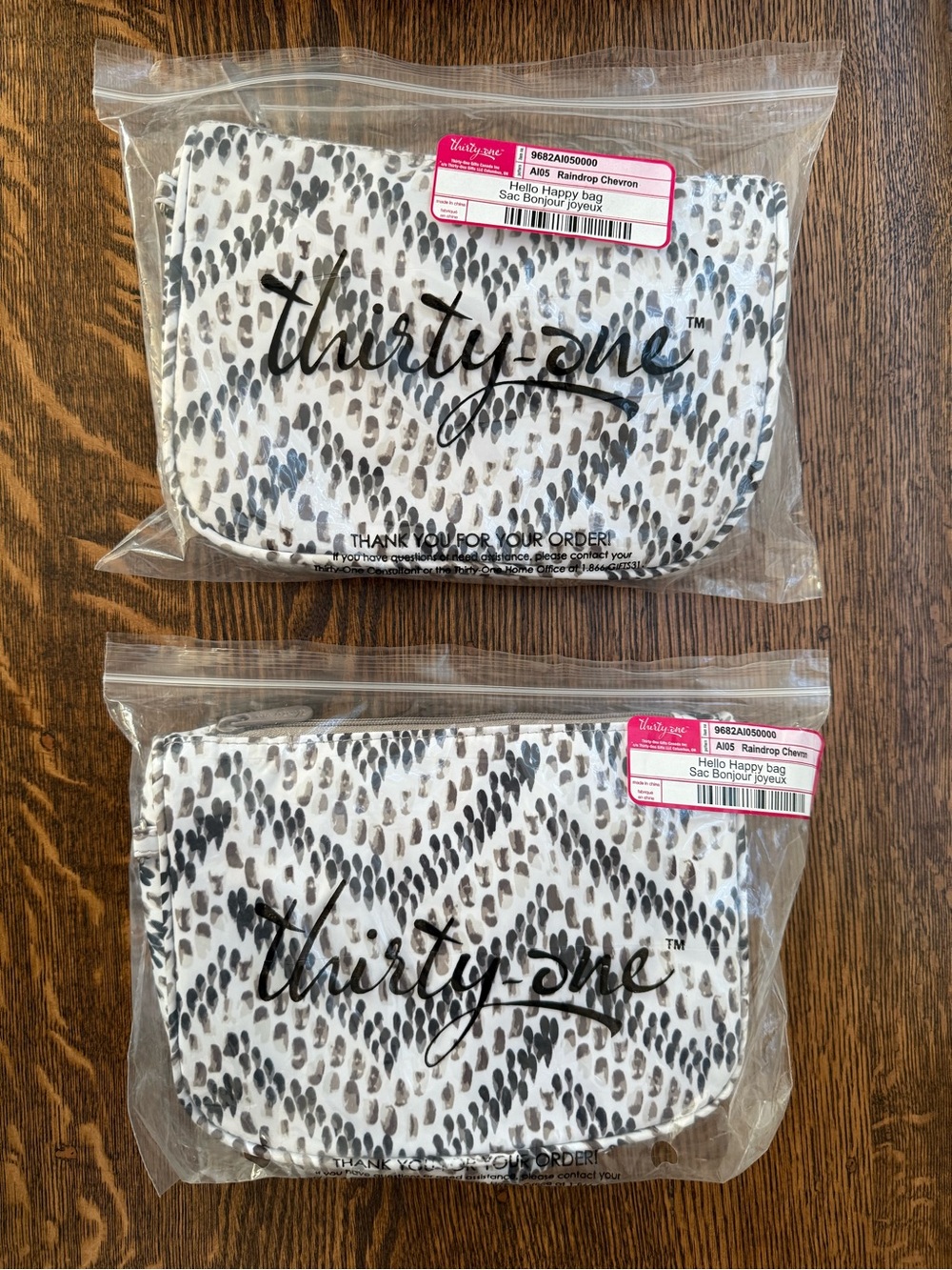 Lot of 2 Thirty-one Hello Happy Raindrop Chevron bundles (new)